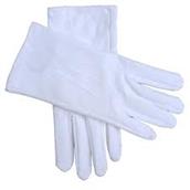 Găng tay chất liệu vải cotton-màu trắng